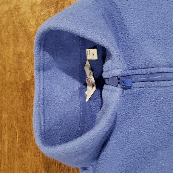 Vineyard Vines Light Blue/ Purple  Fleece Zip Pullover Medium - Picture 4 of 9